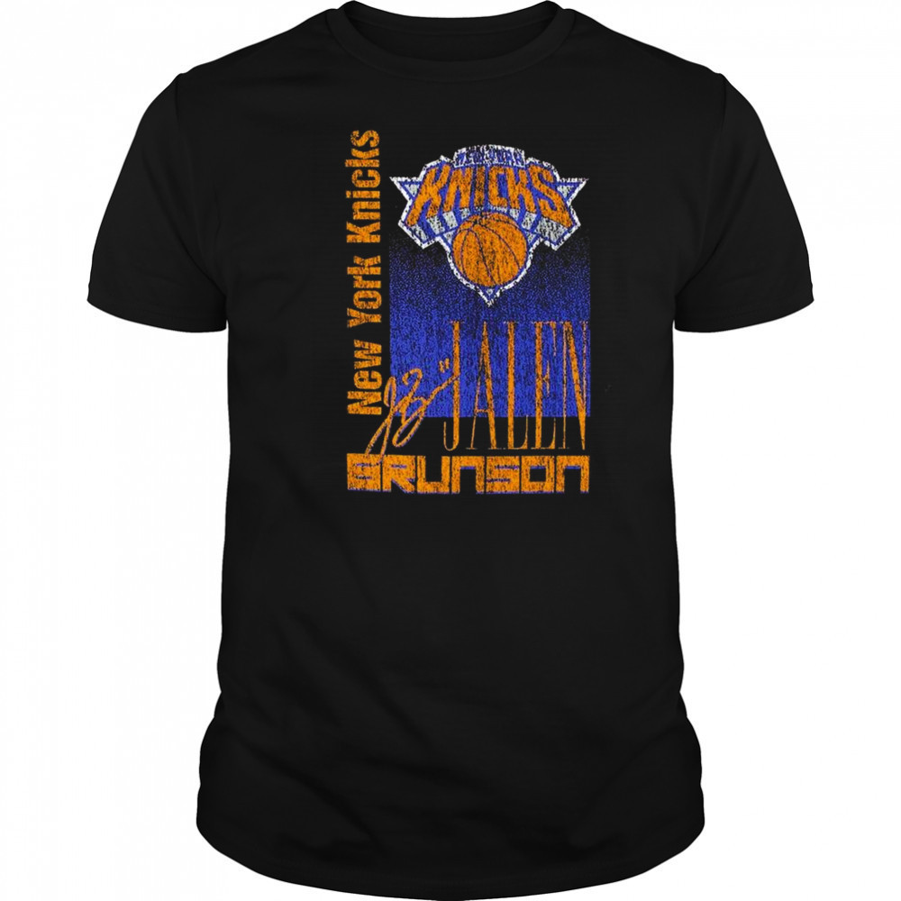 Jalen Brunson New York Knicks New Era Full Court Press Mineral Wash Player Shirt