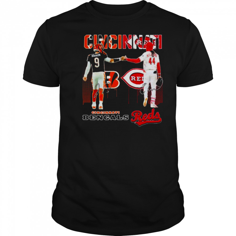 Joe Burrow And Elly De La Cruz Cincinnati Bengals X Cincinnati Reds Signatures T shirts