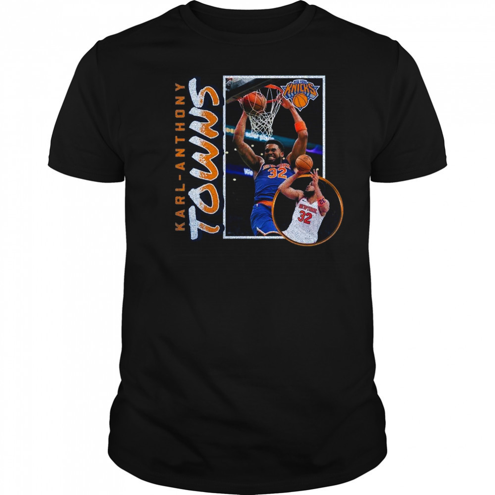 Karl-Anthony Towns New York Knicks ’90s Player Graphic 2025 Shirt