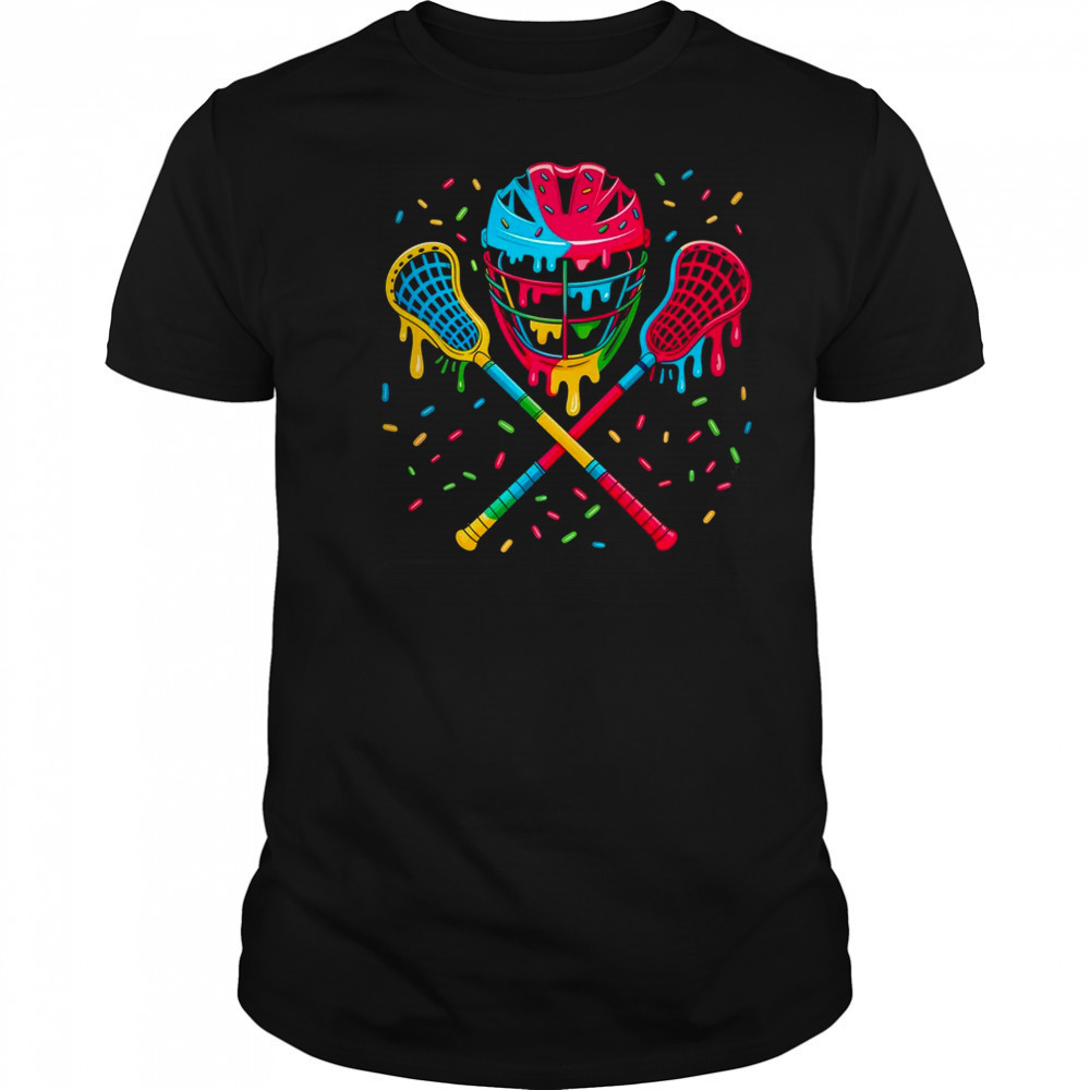 Lacrosse Drip Lax Sticks Helmet Melting Ice Cream shirt