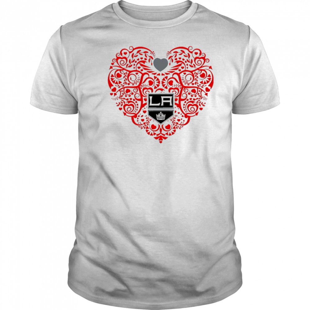 Los Angeles Kings Floral Pattern Heart logo shirt