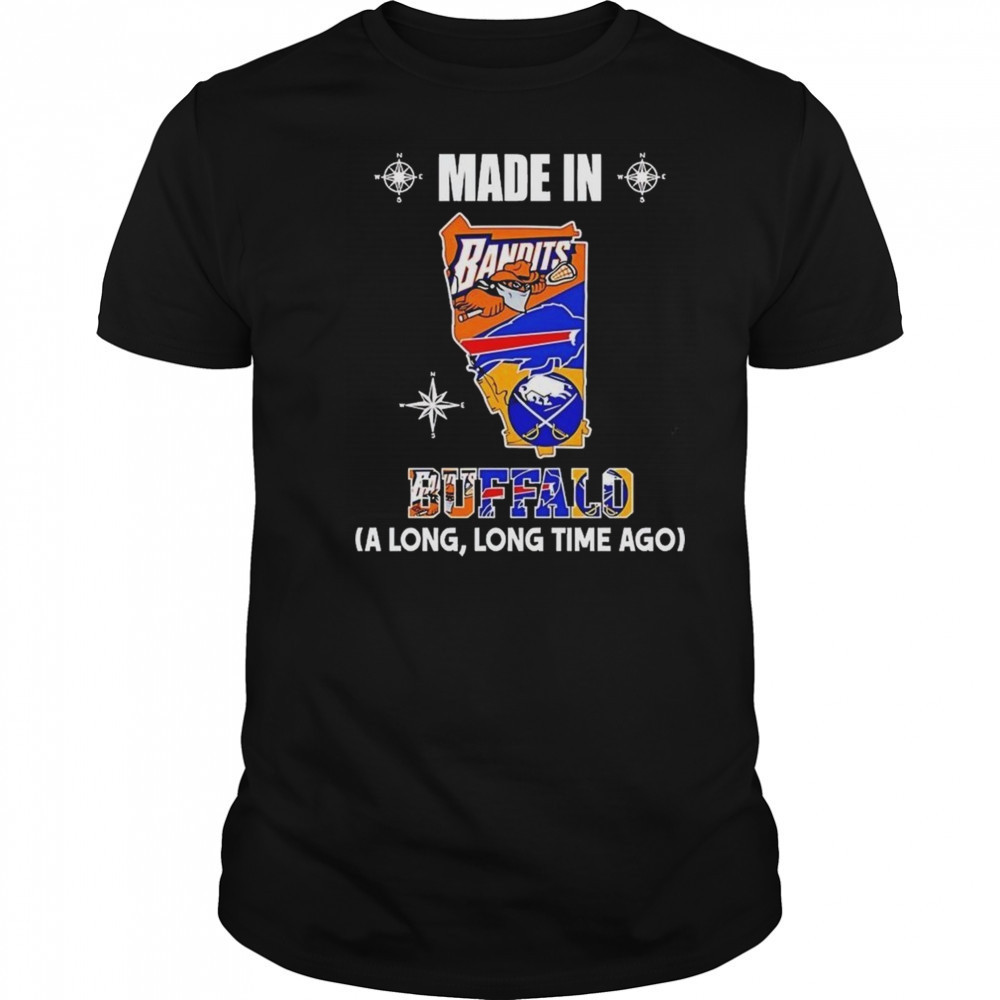 Made In Buffalo A Long And Long Time Ago Logos In Map 2025 Shirt