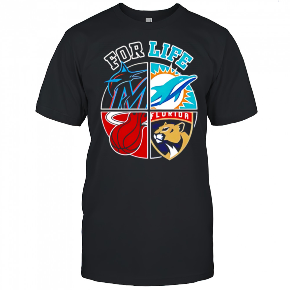MiamI dolphins marlins heat and panthers for life shirt