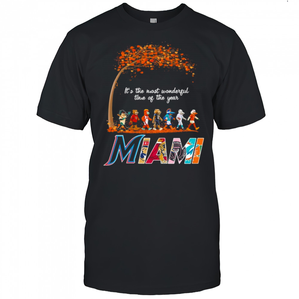 Miami Sports Teams Mascot Abbey Road It’s The Most Wonderful Time Of The Year Shirt