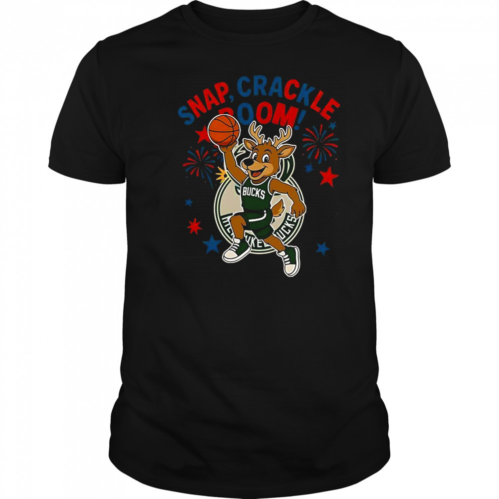 Milwaukee Bucks Snap Crackle Boom Power Of Champions Indepencence Day T-Shirt