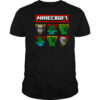 Minecraft Hostile Mobs Creeper Zombie Skeleton Grid Shirt