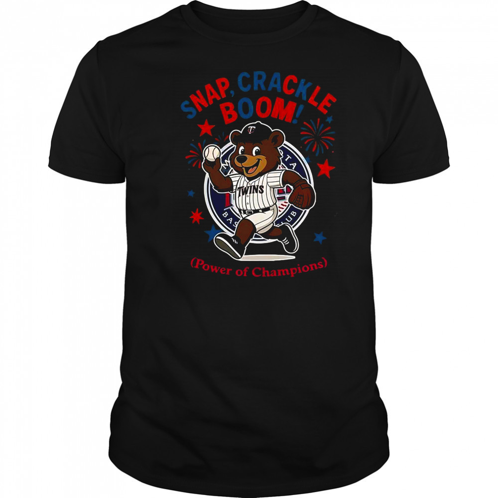 Minnesota Twins Snap Crackle Boom Power Of Champions Indepencence Day T-Shirt