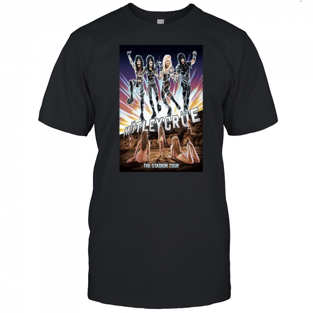 Motley Crue Crucial Crue Boys In Action 83 Tour Poster T-Shirt