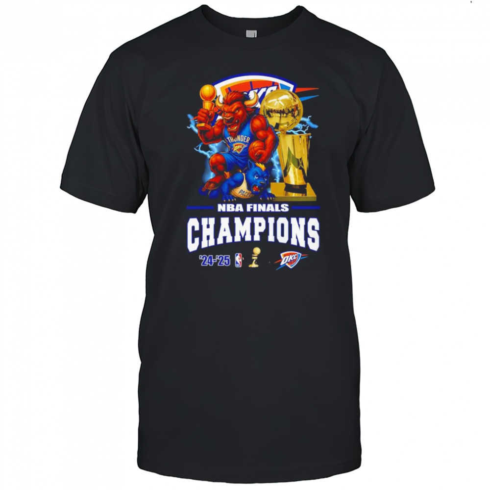NBA Finals Champions 24-25 OKC Thunder mascot shirt