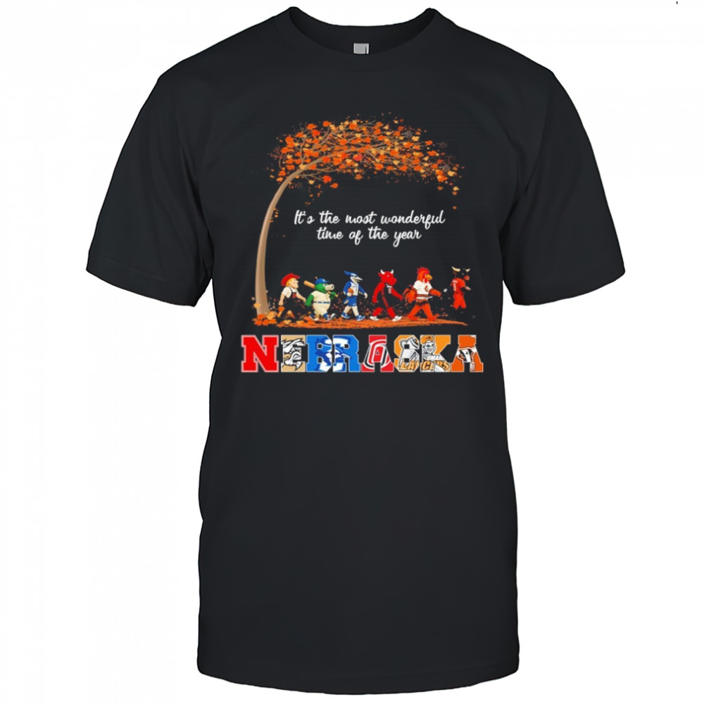 Nebraska Sports Teams Mascot Abbey Road It’s The Most Wonderful Time Of The Year Shirt