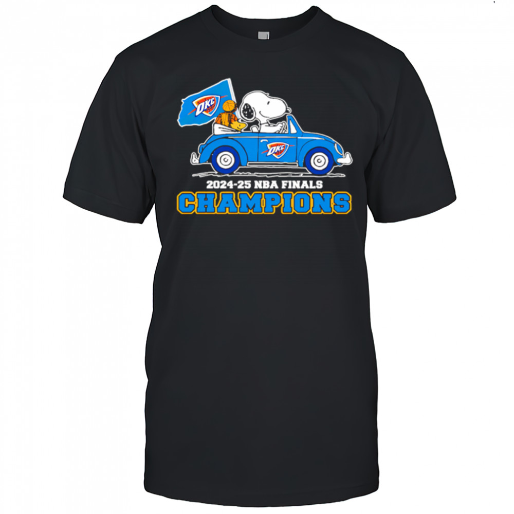 OKC 2025 NBA Finals Champions Snoopy go by car shirt