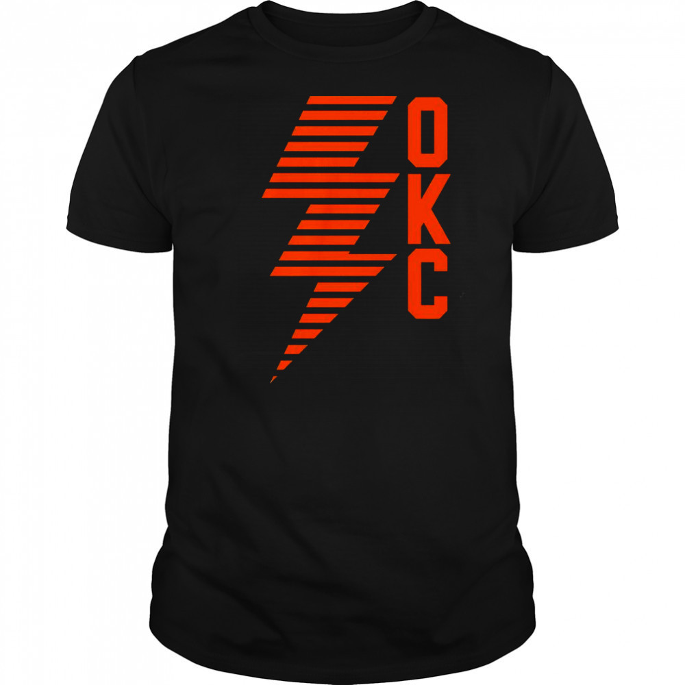 OKC Lightning Bolt Thunder Basketball T-Shirt