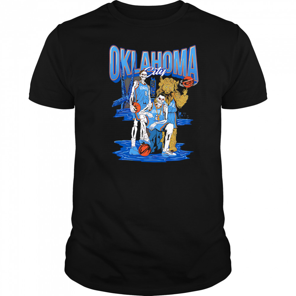 Oklahoma City OKC Thunder Vengers Basketball Skull Players Mascot Graphic shirt