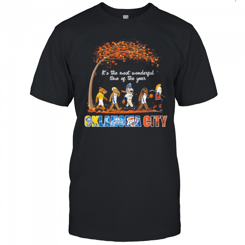 Oklahoma City Sports Teams Mascot Abbey Road It’s The Most Wonderful Time Of The Year Shirt