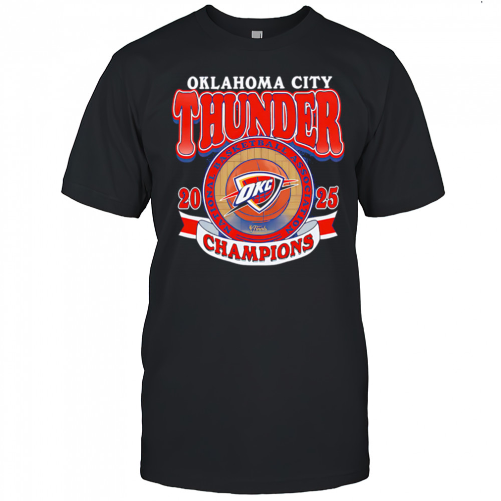 Oklahoma City Thunder 2025 Nba Champions Orange badge shirt