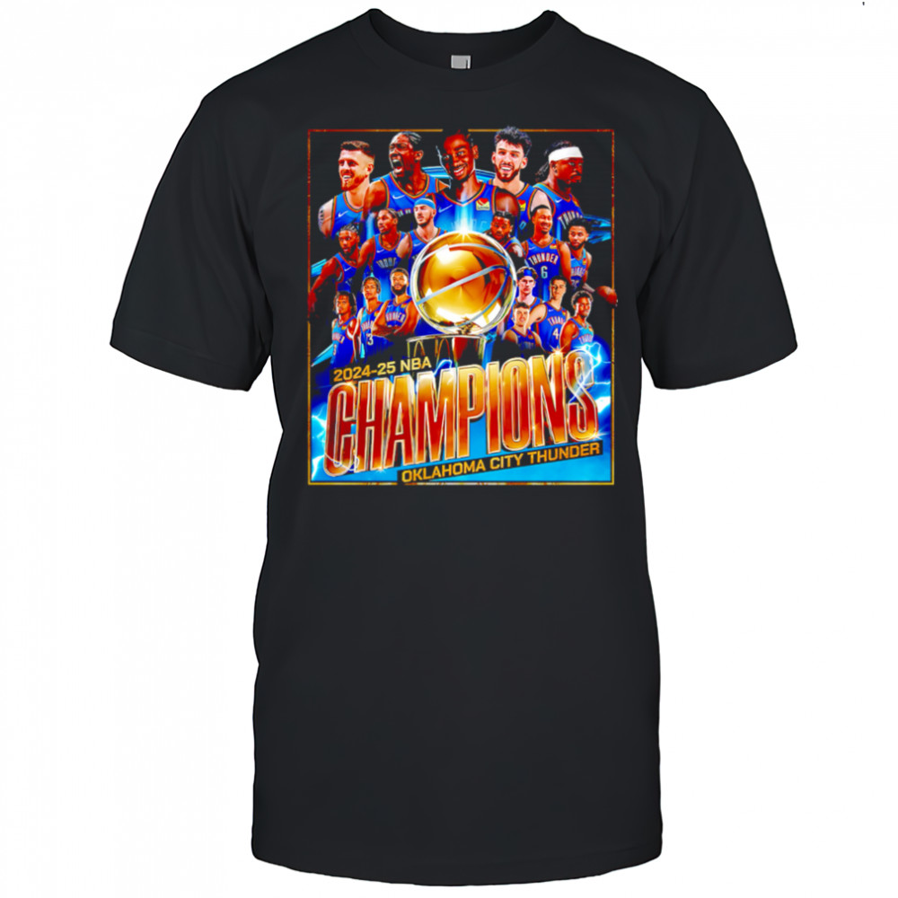 Oklahoma City Thunder 2025 NBA Champions team players shirt