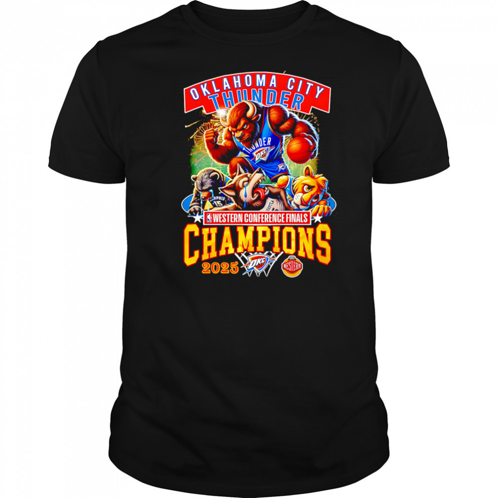 Oklahoma City Thunder Western Conference Finals Champions 2025 mascot shirt