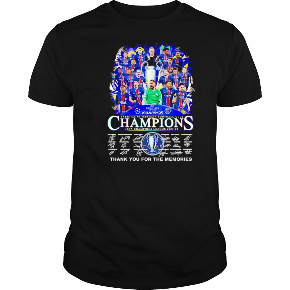 Paris Saint-Germain FC Champions UEFA Champions League thank you for the memories shirt