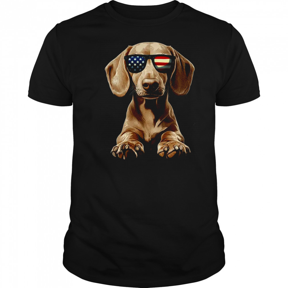 Patriotic Dachshund Dog USA Flag 4th Of July shirt