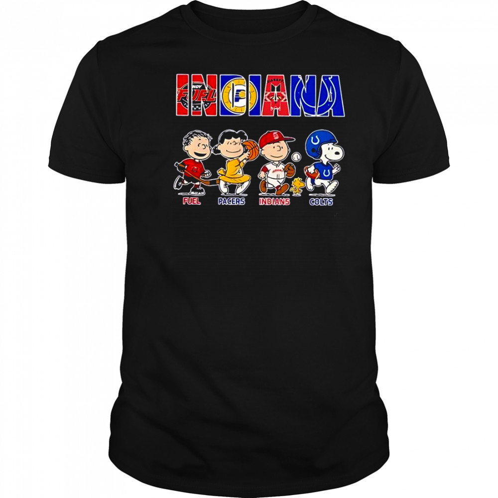 Peanuts Characters Indiana Sports Fuel Pacers Indians Colts T-Shirt