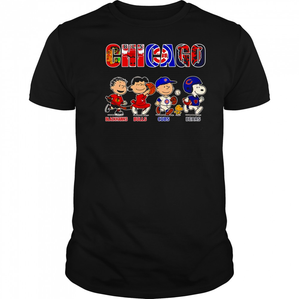 Peanuts Chicago Blackhawks Bulls Cubs Bears shirt