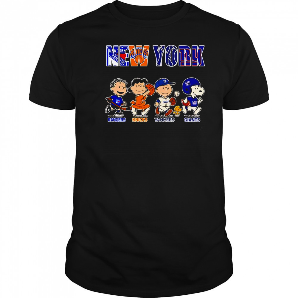 Peanuts New York Rangers Knicks Yankees Giants shirt