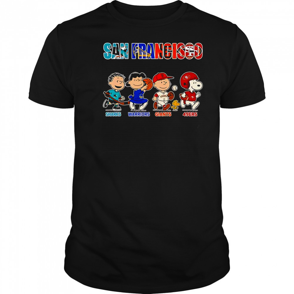 Peanuts San Francisco Sharks Warriors Giants 49ers shirt