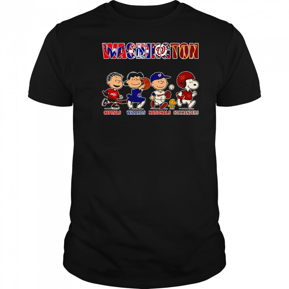 Peanuts Washington Capitals Wizards Nationals Commanders shirt
