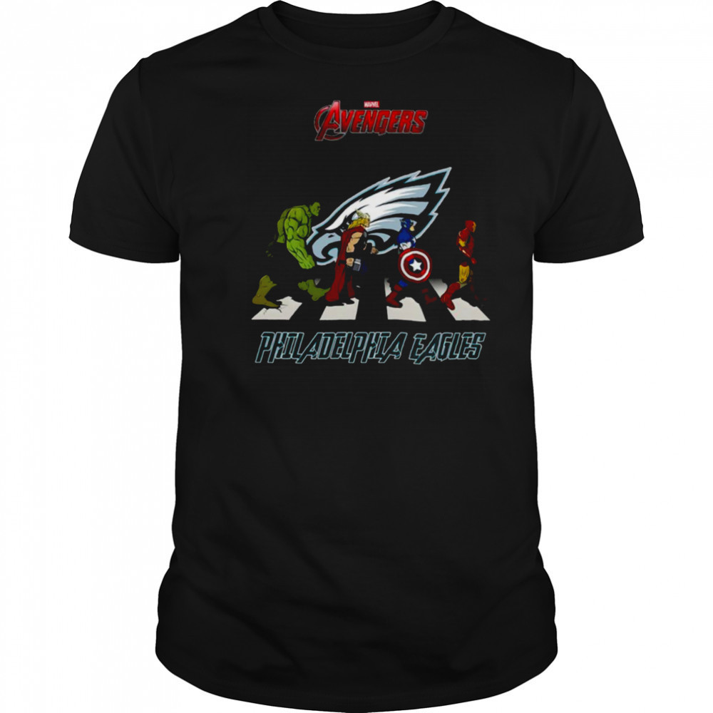 Philadelphia Eagles Marvel Avengers abbey road shirt