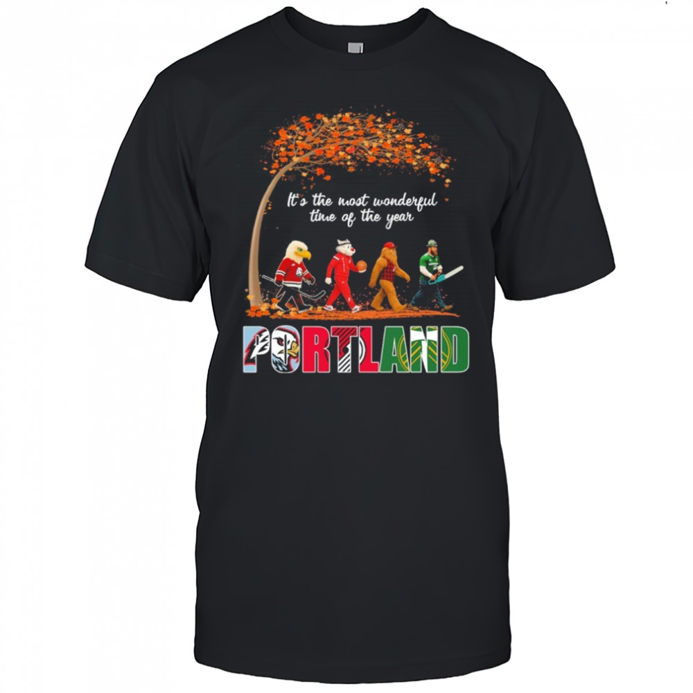 Portland Sports Teams Mascot Abbey Road It’s The Most Wonderful Time Of The Year Shirt