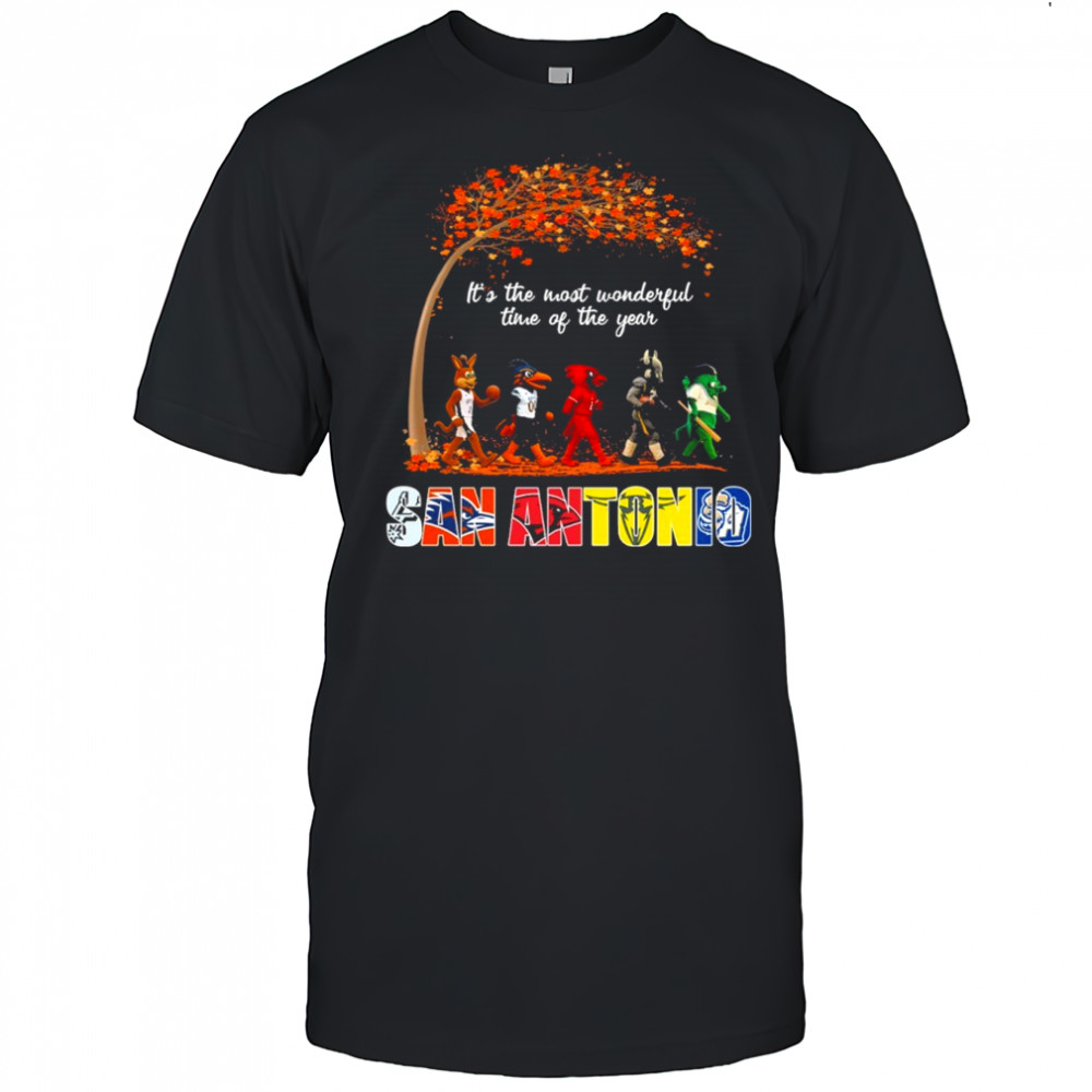 San Antonio Sports Teams Mascot Abbey Road It’s The Most Wonderful Time Of The Year Shirt