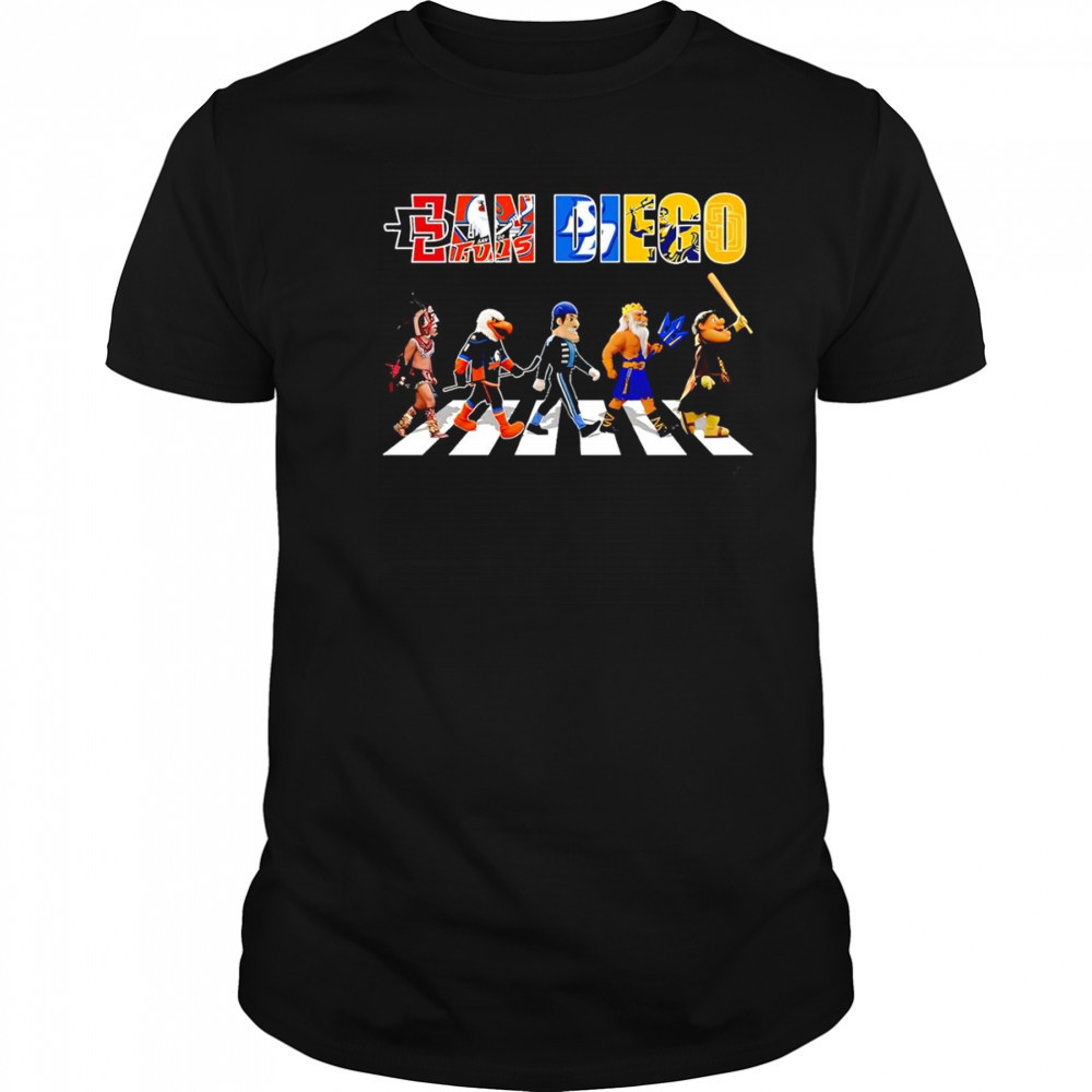 San Diego sports mascot Abbey Road cross road shirt