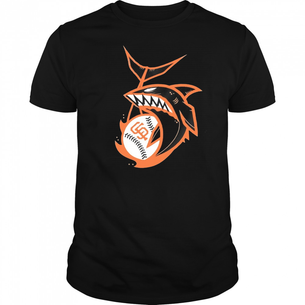 San Francisco Giants baseball X Shark logo shirt