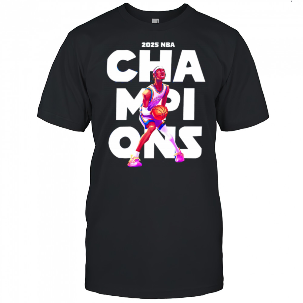 Shai Gilgeous-Alexander caricature 2025 NBA Champions shirt