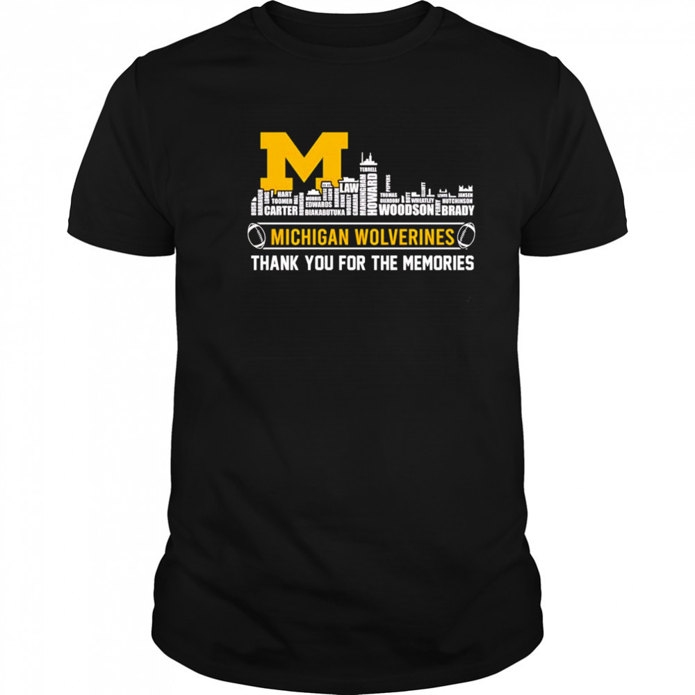 Skyline name Michigan Wolverines thank you for the memories shirt
