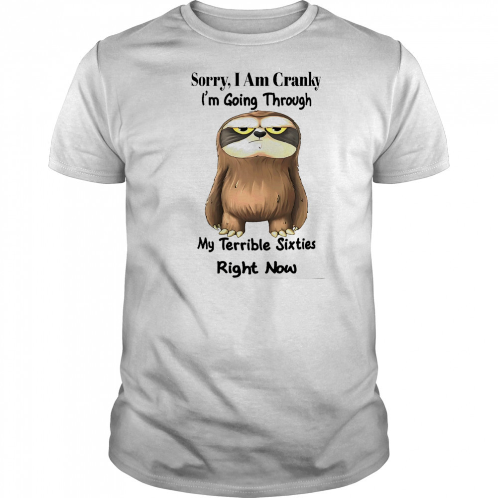Sloth sorry I am cranky I’m going through my terrible sixties right now shirt