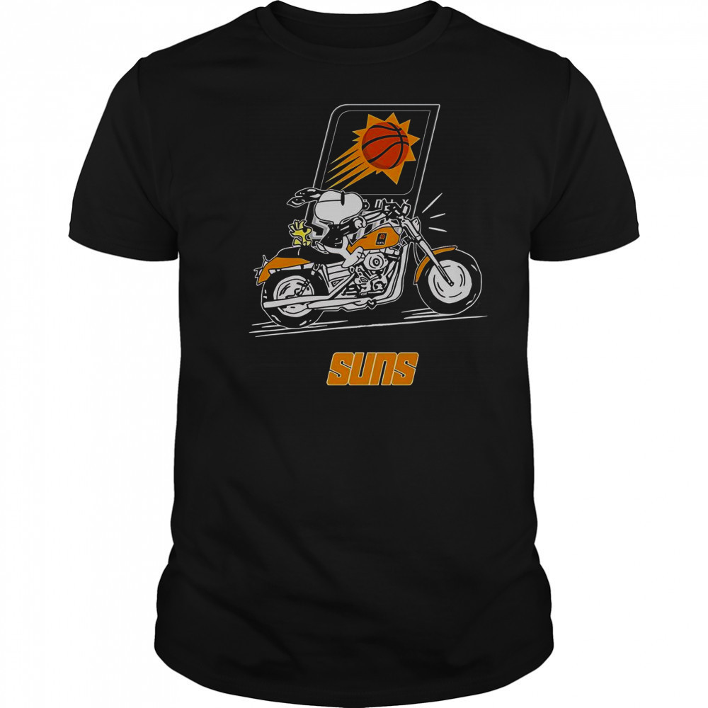 Snoopy And Woodstock Driving Motorbike Phoenix Suns T-Shirt