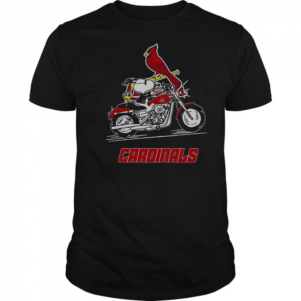 Snoopy And Woodstock Driving Motorbike St. Louis Cardinals T-Shirt