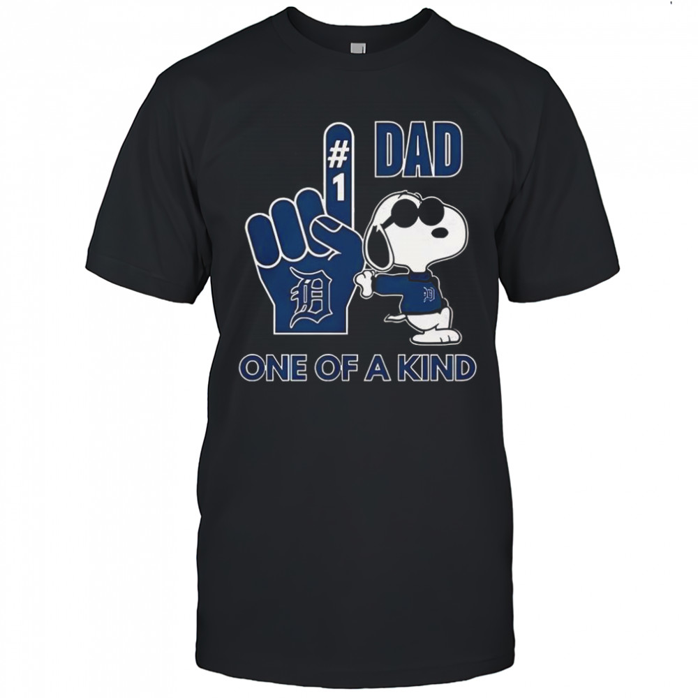 Snoopy Detroit Tigers #1 DAD One Of A Kind T-Shirt