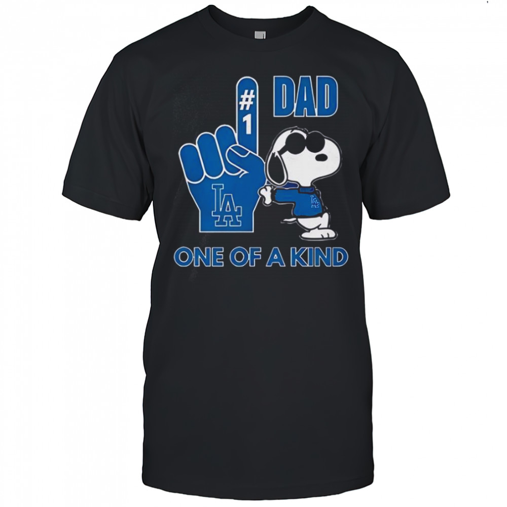 Snoopy Los Angeles Dodgers #1 DAD One Of A Kind T-Shirt
