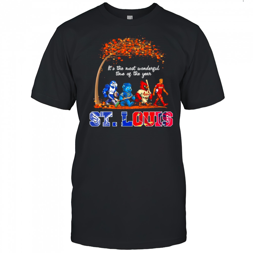 St Louis Sports Teams Mascot Abbey Road It’s The Most Wonderful Time Of The Year Shirt