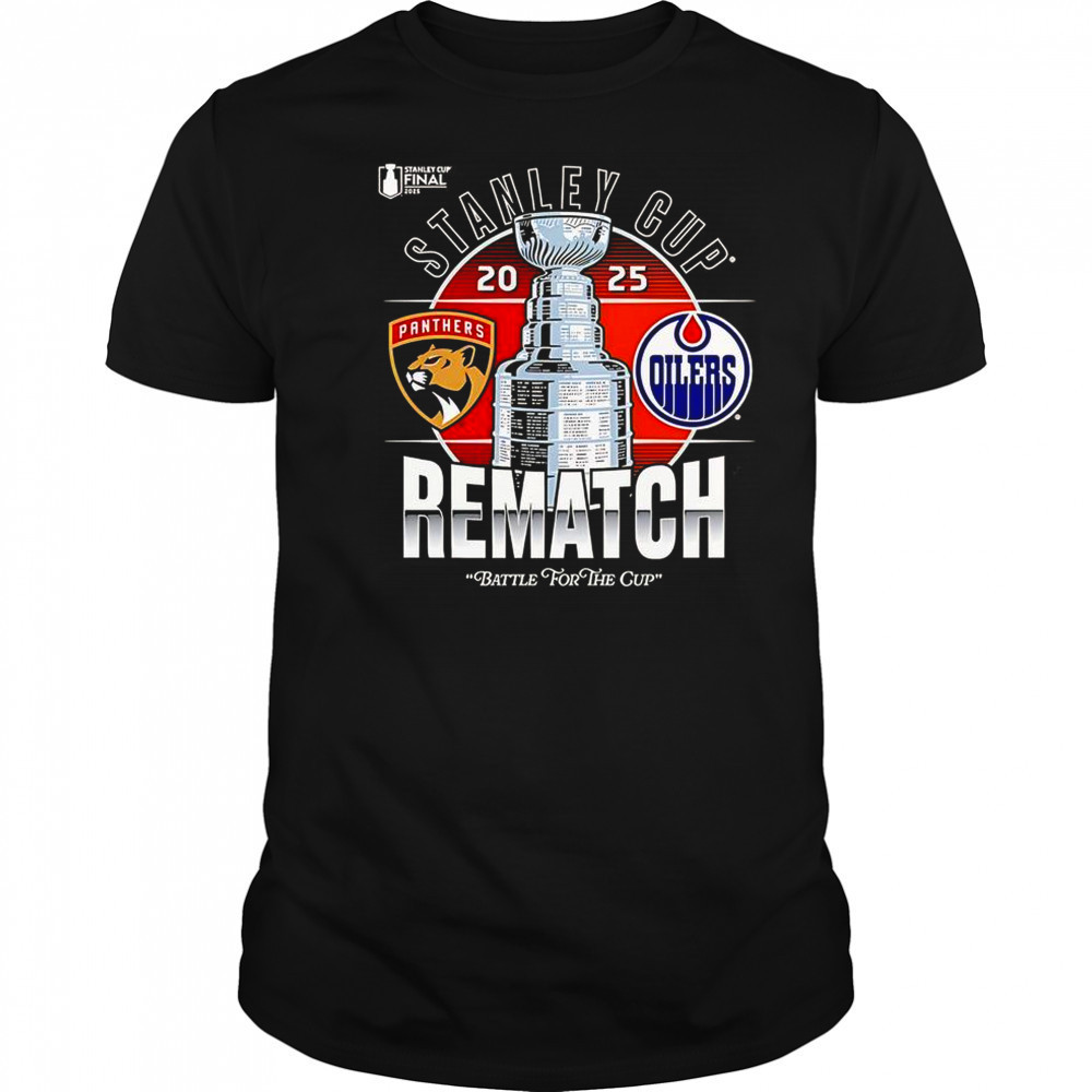 Stanley Cup Final 2025 Florida Panthers Vs Edmonton Oilers Matchup Rematch Logo T-Shirt