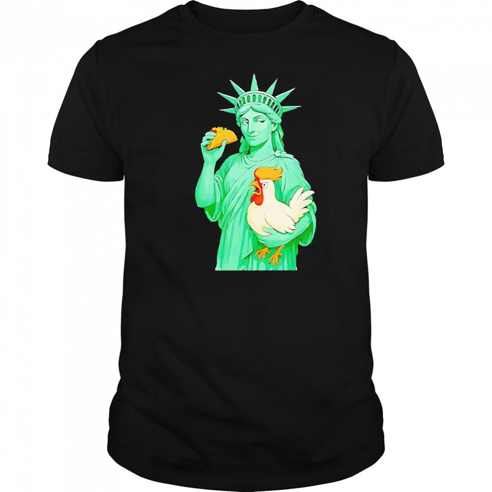 Statue Of Liberty Taco Trump Always Chickens Out Funny 2025 Shirt