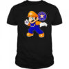 Super Mario holding baseball Houston Astros shirt
