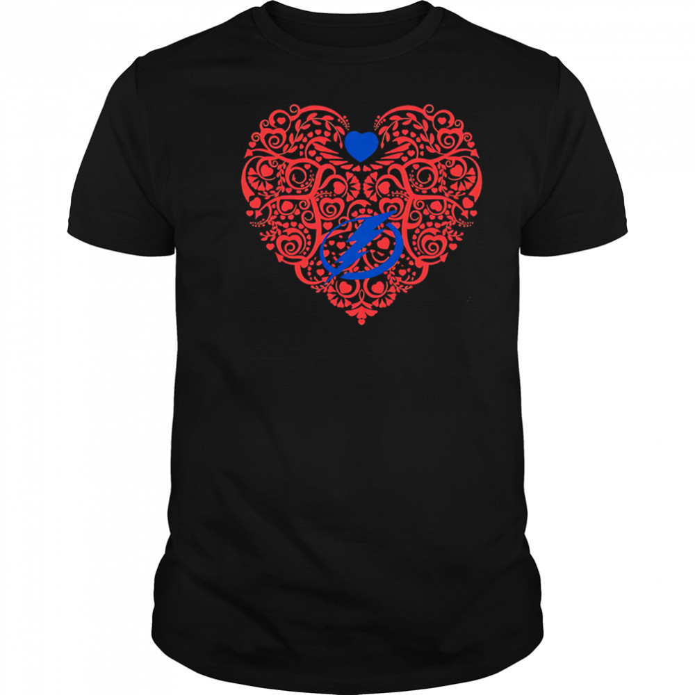 Tampa Bay Lightning Floral Pattern Heart logo shirt