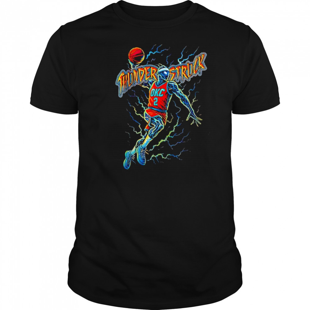 Thunderstruck OKC Basketball SGA skeleton lightning shirt