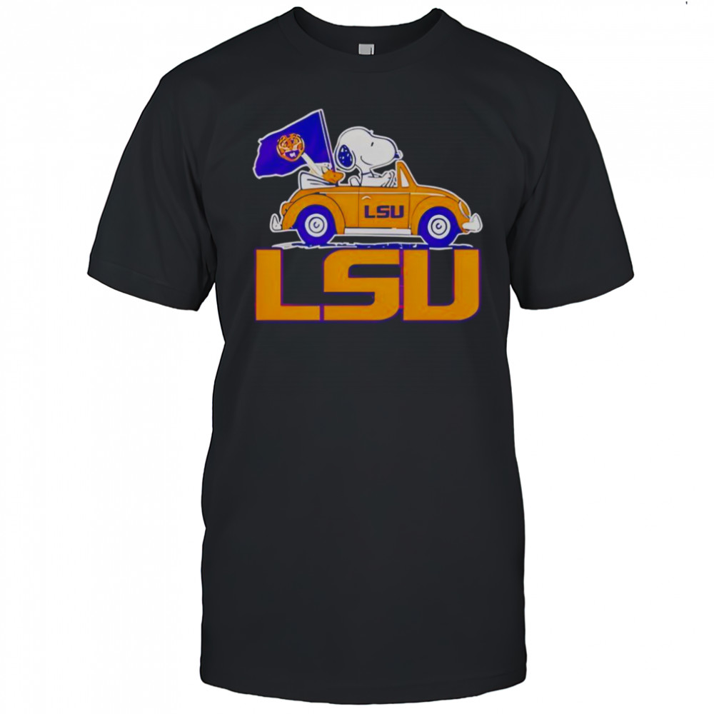 Top LSU Tigers Snoopy Go By Car T-Shirt