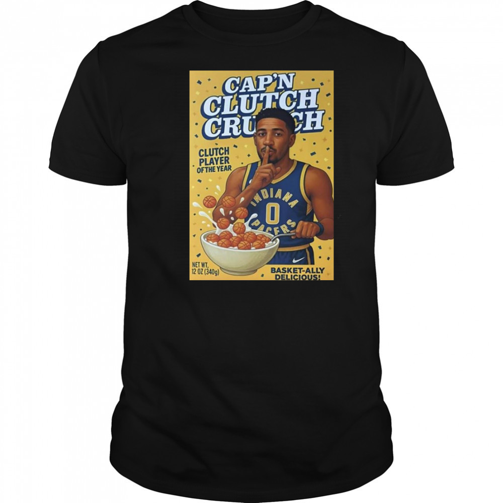 Tyrese Haliburton Cap’s Clutch Crunch Clutch Player Of The Year Shirt