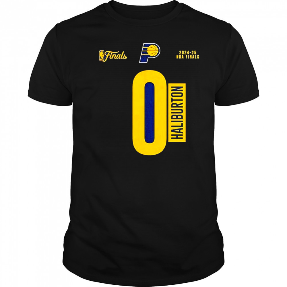 Tyrese Haliburton Indiana Pacers 2025 Nba Finals Court Vision Name & Number T-shirt