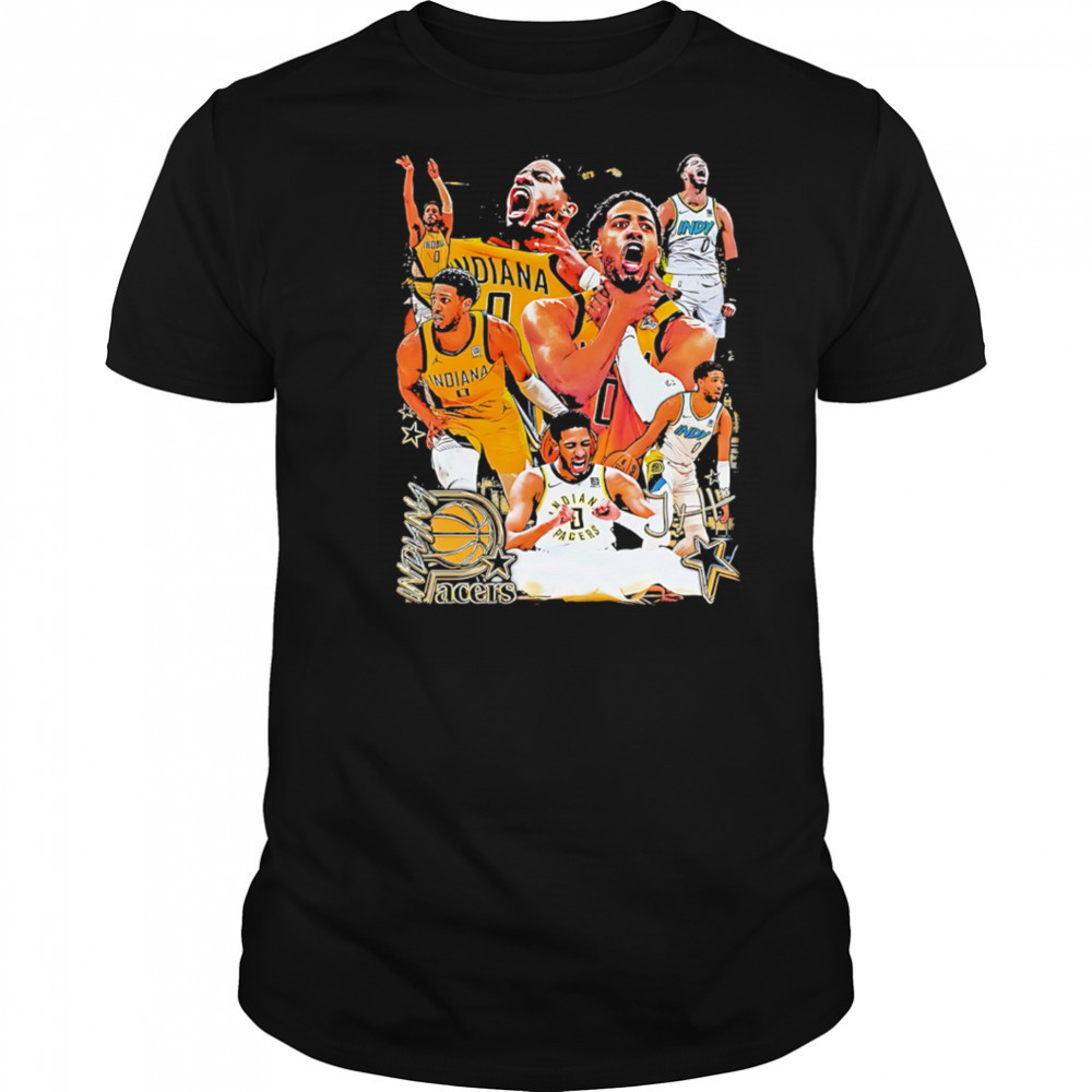 Tyrese Haliburton Indiana Pacers graphic players retro 2025 shirt